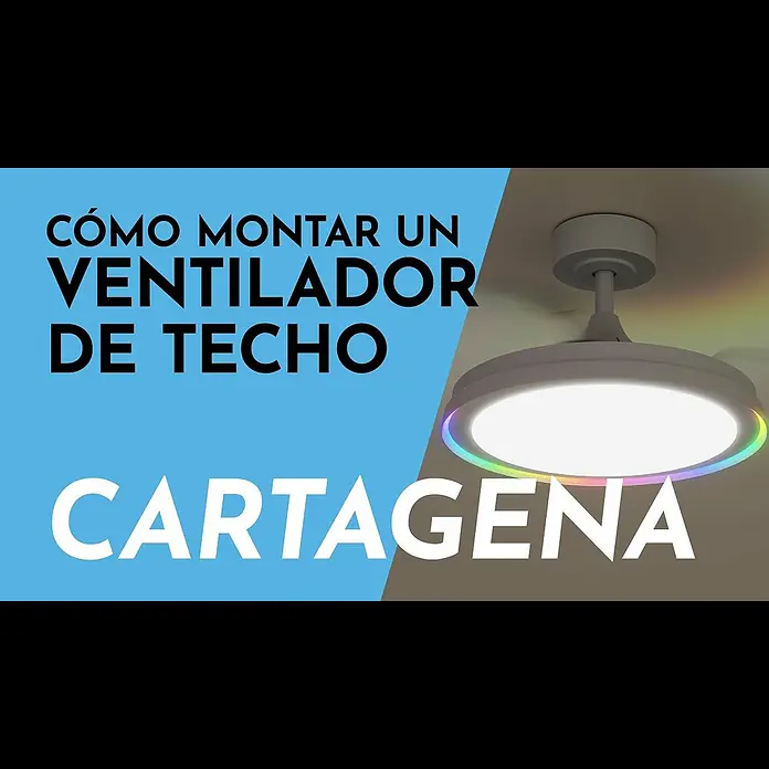 Arte confort Ventilador de techo Cartagena - Blanco, 91 cm, 28 W, Blanco cálido - CARTAGENA |  Aprende a instalar un ventilador de techo