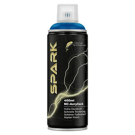 Spark  Farbspray Sprühfarbe 400ml Matte Farbe Signalblau
