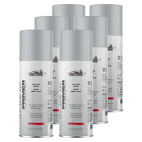 Colors  Farbspray Zink-Alu Sprühlack 6er Set 400ml Silber
