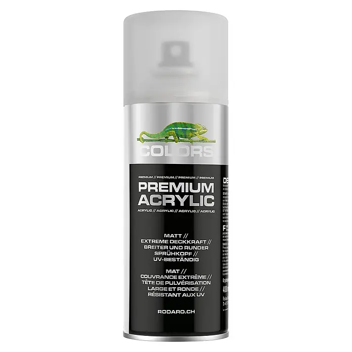 Colors Farbspray Premium Acrylic Sprühfarbe 400ml Klarlack Matt - Klarlack Matt, Sprühdose - Sprühdose mit Premium-Acrylfarbe mit Chamäleon-Motiv, matt, hohe Deckkraft und UV-beständig für vielfältige Anwendungen.