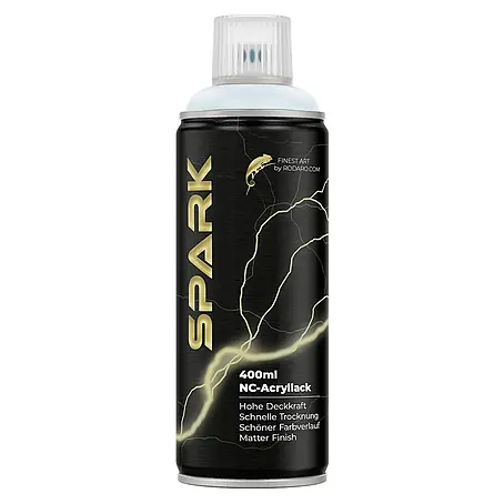 Spark  Farbspray Sprühfarbe 400ml Matte Farbe Milchglas Weiss