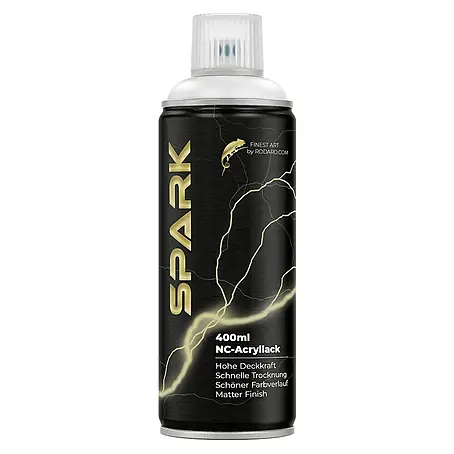 Spark  Farbspray Sprühfarbe 400ml Matte Farbe Reinweiss