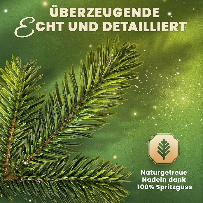 ArtiTree Weihnachtsgirlande Spritzguss LED - Ø x L: 30 cm x 5 m, Kunststoff, Warmweiß - Überzeugend echte und detaillierte künstliche Tannenzweige, naturgetreue Nadeln dank 100% Spritzguss.