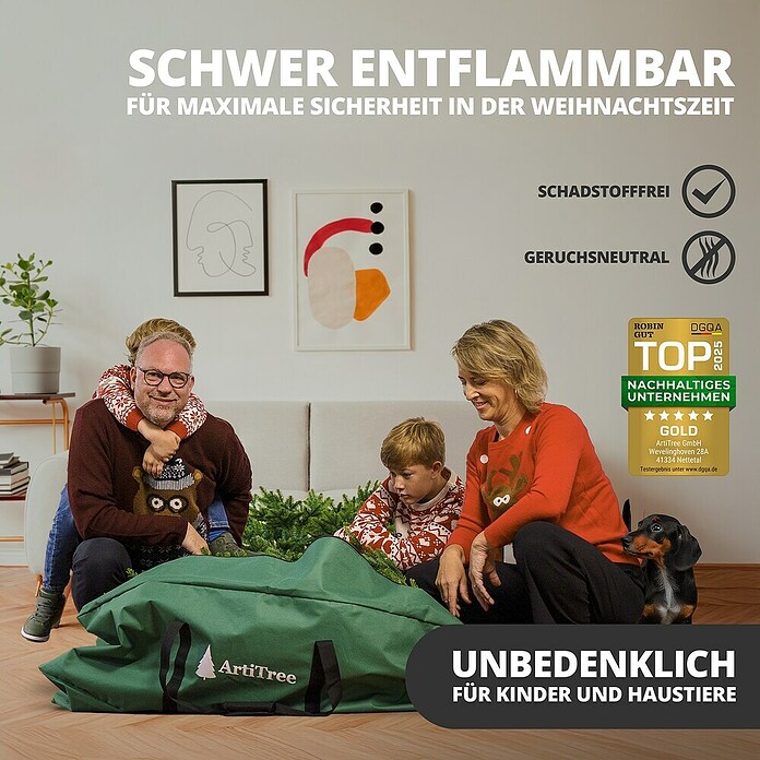 ArtiTree Künstlicher Weihnachtsbaum Nordmanntanne LED (Höhe: 210 cm, Grün, Standfuß) | BAUHAUS