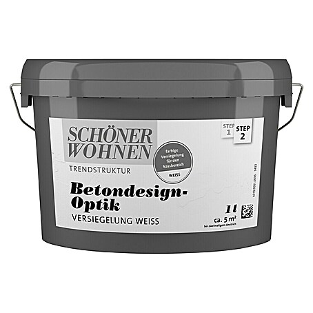 SCHÖNER WOHNEN-Farbe Betondesign-Optik Versiegelung (Weiß, 1 l, Passend für: SCHÖNER WOHNEN-Farbe Betondesign-Optik Flächenspachtel)