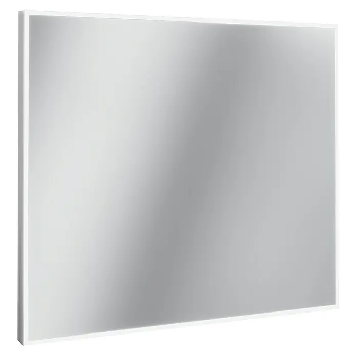 Camargue Lichtspiegel Frame - 80 x 68 cm, Leuchtmittel, Mit eckigen Kanten - Elegantes, rechteckiges LED-Paneel mit einem schlanken, weißen Rahmen, ideal für moderne Innenräume und Büros.