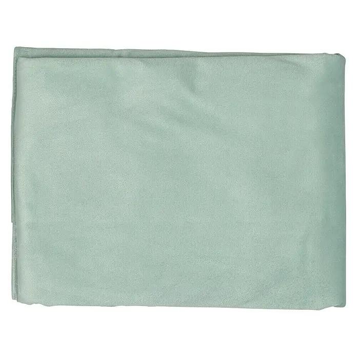 Expo Ambiente Schlaufenbandschal Samtschal Velvet - 135 x 245 cm, 100 % Polyester, Hellgrün - Nahaufnahme eines mintgrünen, gefalteten Stoffstücks. Die Textur des Stoffes ist leicht rau und wirkt weich.