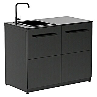 Cozze Elements Modul za letno kuhinjo s koritom (Črna, Š x G x V: 110 x 60 x 88,5 cm, Jeklo)