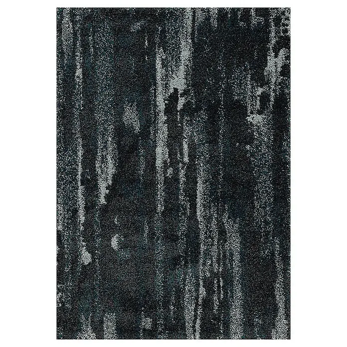 Dekoria Flachgewebeteppich - schwarz, blau, 170 x 120 cm - Ein detailliertes Bild eines Teppichs mit einem dunklen, strukturierten Muster, das Tiefe und Interesse weckt.