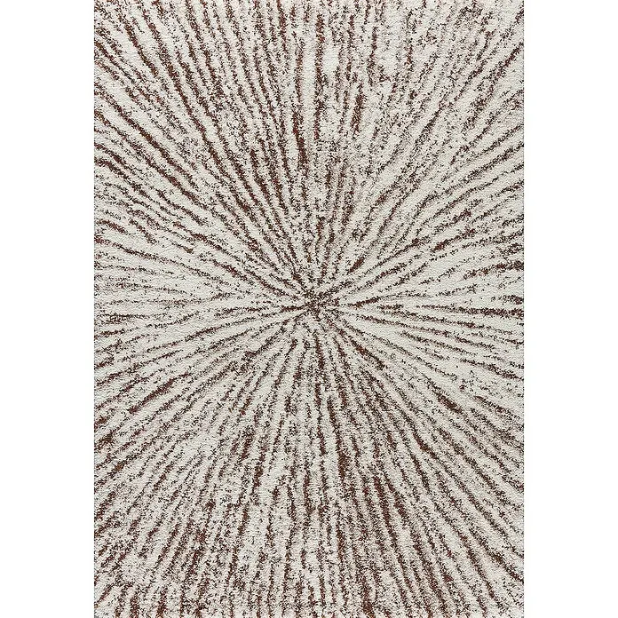 Dekoria Flachgewebeteppich - creme, beige, braun - Moderner Teppich mit abstraktem, radialem Muster in Braun- und Beigetönen, ideal für Wohn- und Schlafzimmer.
