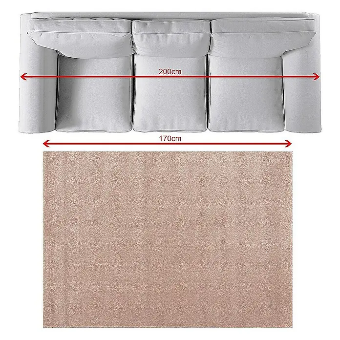 Dekoria Flachgewebeteppich - pink, 170 x 120 cm - Sofa und Teppich für Wohnzimmer. Der hellgraue Teppich passt perfekt zum Sofa und verleiht dem Raum eine gemütliche Atmosphäre.
