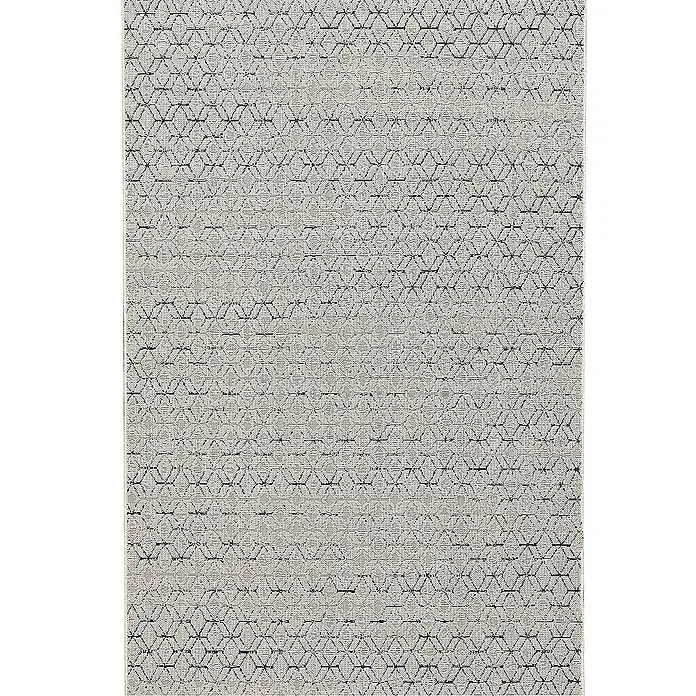 Dekoria Flachgewebeteppich - dunkelblau, creme, 230 x 160 cm - Dieser Teppich mit geometrischem Muster in Grau und Schwarz verleiht jedem Raum einen modernen Touch. Ein echter Hingucker für Ihr Zuhause!