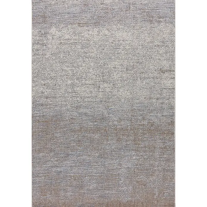 Dekoria Flachgewebeteppich - grau, blau, braun, 230 x 160 cm - Detailaufnahme eines grauen Teppichs mit subtilen Mustern, ideal für moderne Wohnräume.
