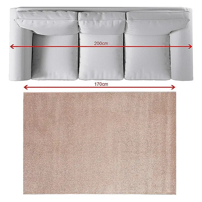 Dekoria Flachgewebeteppich - pink, 170 x 120 cm - Sofa und Teppich mit den Maßen 200cm und 170cm.