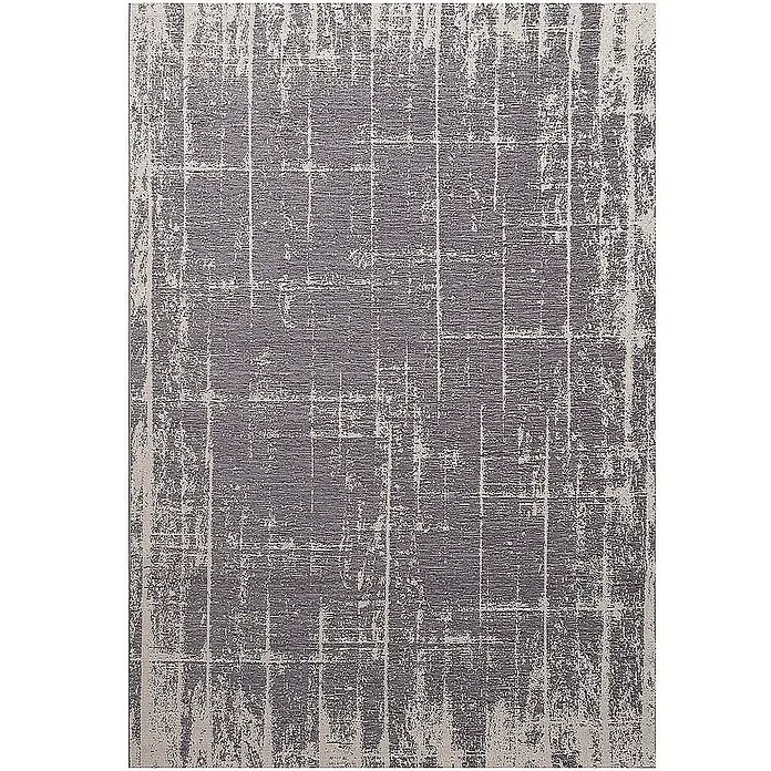 Dekoria Flachgewebeteppich - grau, 290 x 200 cm - Grauer Teppich mit abstraktem, leicht verwaschenem Muster, ideal für moderne Wohnräume und mit einer dezenten Eleganz.