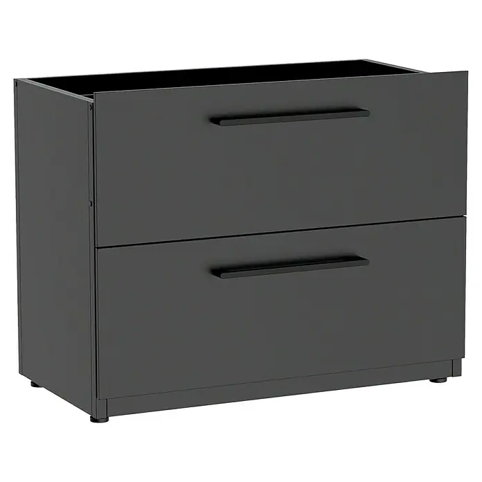 Cozze Elements Outdoorküchen-Modul Schubladenschrank - Schwarz, B x T x H: 110 x 60 x 88,5 cm, Stahl - Moderne graue Kommode mit zwei Schubladen und minimalistischen schwarzen Griffen. Stilvolles Möbelstück für jeden Raum.