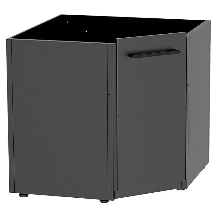 Cozze Elements Outdoorküchen-Modul Eckschrank - Schwarz, B x T x H: 90 x 90 x 88,5 cm, Stahl - Schwarzer Schrank mit einer Tür, perfekt für das moderne Zuhause. Das minimalistische Design fügt sich nahtlos in jeden Raum ein.