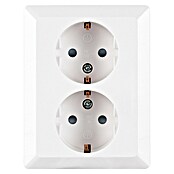 Ion Wandcontactdoos met randaarde 2-voudig (Alpin wit, 230 V, 16 A) | BAUHAUS