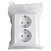 Ion Wandcontactdoos met randaarde 2-voudig (Alpin wit, 230 V, 16 A) | BAUHAUS