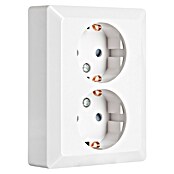 Ion Wandcontactdoos met randaarde 2-voudig (Alpin wit, 230 V, 16 A) | BAUHAUS