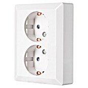 Ion Wandcontactdoos met randaarde 2-voudig (Alpin wit, 230 V, 16 A) | BAUHAUS
