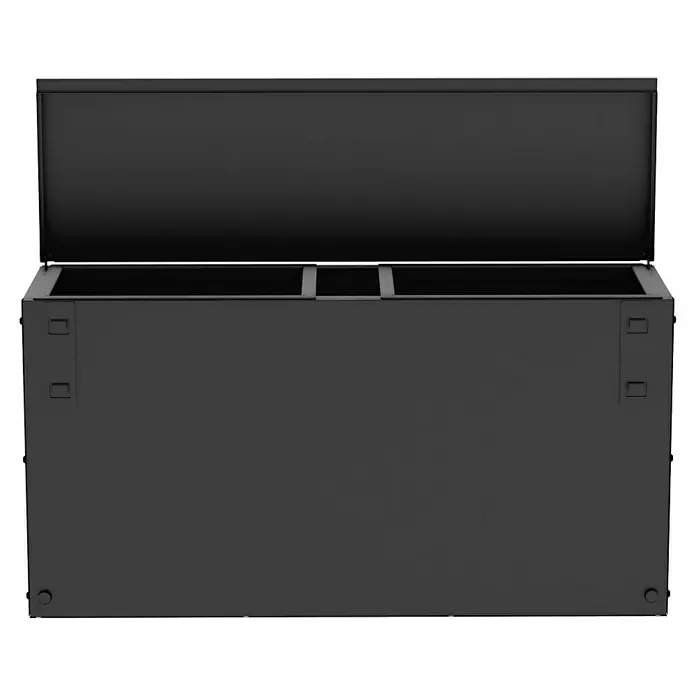 Cozze Elements Mülleimer - H x B x T: 32 x 60 x 18,5 cm, Schwarz - Offene schwarze Truhe mit robustem Design, ideal zur Aufbewahrung. Praktische und stilvolle Aufbewahrungslösung für verschiedene Zwecke.