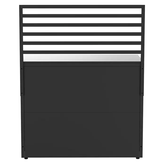 Cozze Elements Rückwand - B x H: 110 x 75 cm, Passend für: Cozze Elements Grillküchenmodul, Schwarz - Modernes schwarzes Outdoor-Aufbewahrungsschranksystem mit Lattenrost für den Garten. Vielseitig, stilvoll und ideal zur Aufbewahrung von Gartenzubehör.