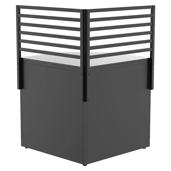 Cozze Elements Rückwand Outdoorküche - B x H: 90 x 75 cm, Passend für: Cozze Elements Grillküchenmodul Eckschrank, Schwarz - Schwarzer Sichtschutz für den Außenbereich mit horizontalen Lamellen. Er bietet Privatsphäre und Schutz vor Wind.