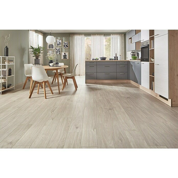 LOGOCLIC Aquaprotect Laminat Nature Oak (Beige, Landhausdiele, 1 288 x 195 x 8 mm) | BAUHAUS