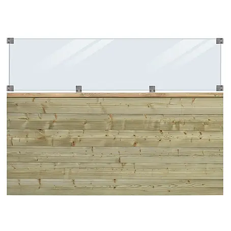 Plus  Sichtschutzelement Plank Inkl. Glas