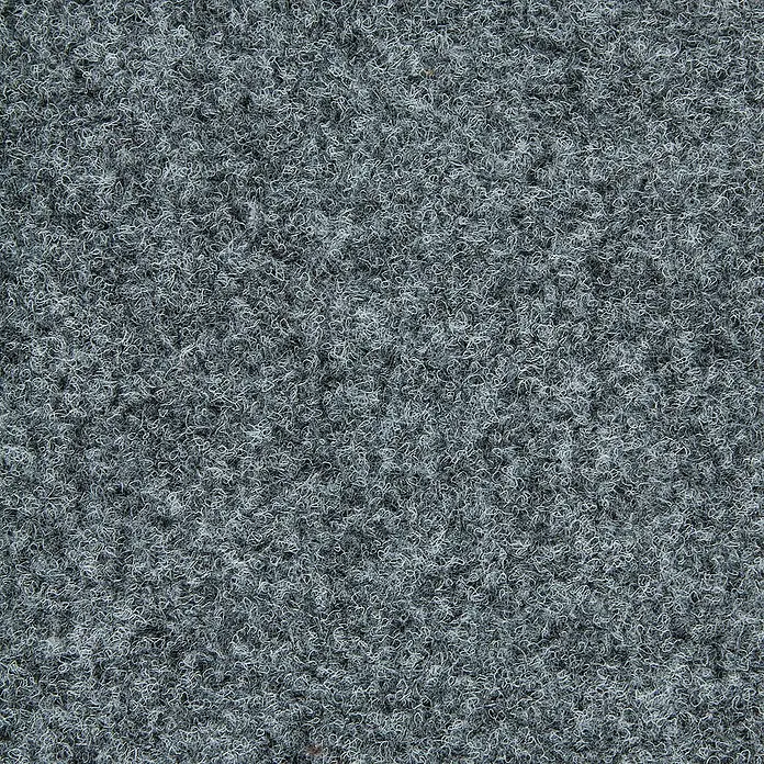 Bricoflor Teppichfliese - Breite: 50 cm, Nadelfilz, Polypropylen, grau - Nahaufnahme eines grauen Teppichs mit unregelmäßiger Textur, ideal für Bodenbeläge in Wohn- oder Geschäftsräumen.