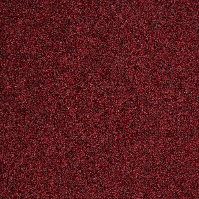 Bricoflor Teppichfliese - Breite: 50 cm, Nadelfilz, Polypropylen, rot - Nahaufnahme eines roten Teppichs. Die dichte Textur und das satte Rot machen diesen Teppich zu einem luxuriösen Bodenbelag.