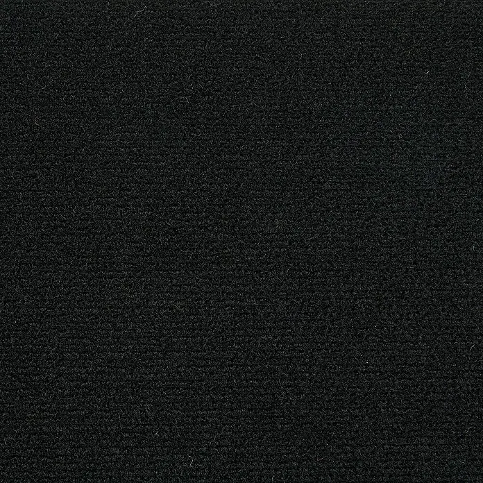 Bricoflor Teppichfliese - Breite: 50 cm, Nadelfilz, Polypropylen, schwarz - Detailaufnahme von schwarzem, strukturiertem Teppichboden. Die Textur ist dicht und robust, ideal für stark frequentierte Bereiche.