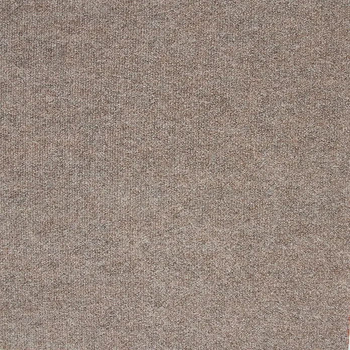 Bricoflor Teppichfliese - Breite: 50 cm, Nadelfilz, Polypropylen, braun - Nahaufnahme eines beigen Teppichs mit feiner Textur, ideal für Wohnräume, der Wärme und Komfort ausstrahlt.