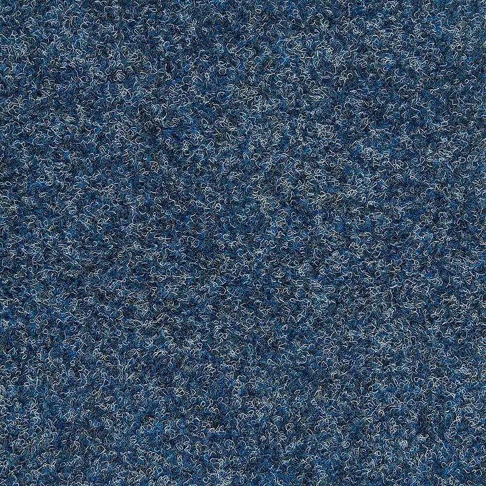 Bricoflor Teppichfliese - Breite: 50 cm, Nadelfilz, Polypropylen, blau - Nahaufnahme eines blauen Teppichs mit einer dichten, unregelmäßigen Textur. Ideal für stark frequentierte Bereiche und verleiht jedem Raum Wärme.