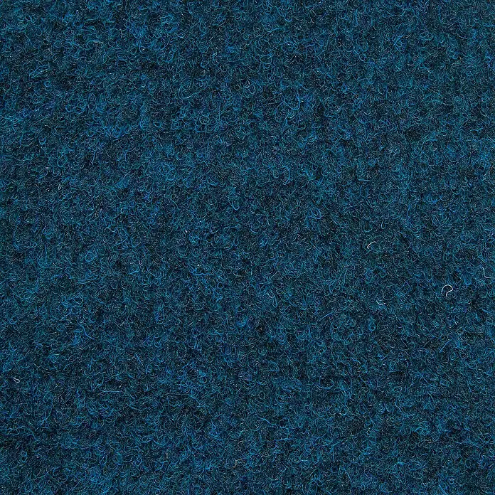 Bricoflor Teppichfliese - Breite: 50 cm, Nadelfilz, Polypropylen, blau - Nahaufnahme von blauem Teppichboden mit Textur. Der Teppich hat eine dichte und robuste Beschaffenheit, ideal für stark frequentierte Bereiche.