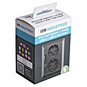 Ion Inbouwstopcontact 2-voudig + USB A en C (Zwart) | BAUHAUS