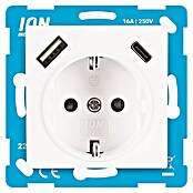 Ion Inbouwstopcontact + USB A en C (Alpin wit) | BAUHAUS
