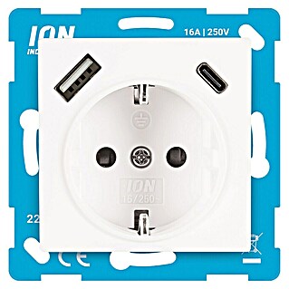 Ion Inbouwstopcontact + USB A en C (Alpin wit)