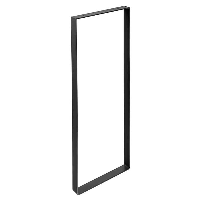 Möbelfuß Strong - L x B x H: 4 x 30 x 80 cm, Traglast: 250 kg, Stahl, Schwarz - Das Bild zeigt ein einzelnes, rechteckiges Tischgestell aus schwarzem Metall, das stabil und modern aussieht. Ideal für DIY-Tischprojekte.