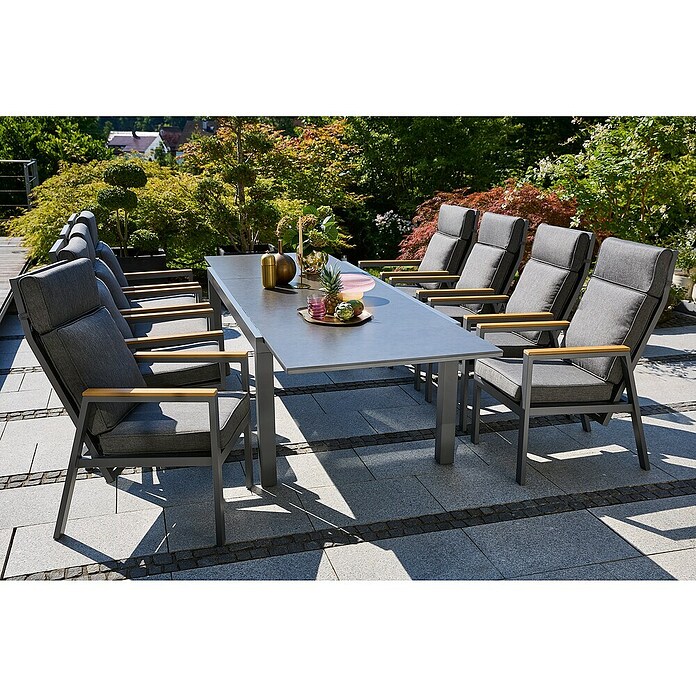 Sunfun Maja Vrtni pozicijski stol Deluxe  (Nastavljivo naslonjalo, Antracitne barve, Š x G x V: 60 x 78 x 105 cm) | 8350 - Stühle Textilen | ICAB - Sommermöbel Stühle | ICA - Sommermöbel | IC - Freizeit im Garten | I - Stadtgarten | BAUHAUS