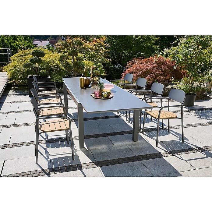 Sunfun Gastro Nakladalni stol  (Možnost nakladanja, Š x G x V: 57,5 x 53,5 x 83,5 cm) | 8341 - Stühle Materialmix | ICAB - Sommermöbel Stühle | ICA - Sommermöbel | IC - Freizeit im Garten | I - Stadtgarten | BAUHAUS