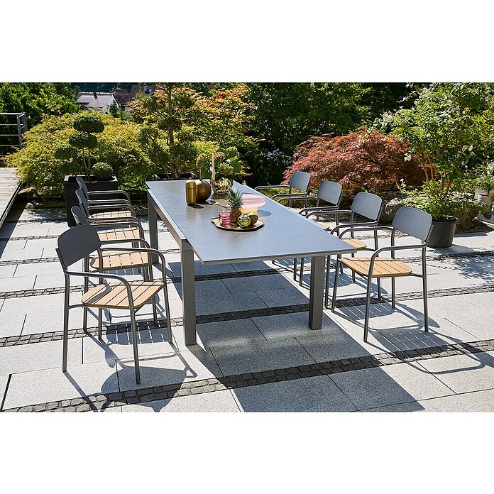 Sunfun Gastro Nakladalni stol  (Možnost nakladanja, Š x G x V: 57,5 x 53,5 x 83,5 cm) | 8341 - Stühle Materialmix | ICAB - Sommermöbel Stühle | ICA - Sommermöbel | IC - Freizeit im Garten | I - Stadtgarten | BAUHAUS