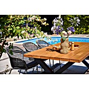 Sunfun Gartentisch (L x B x H: 220 x 100 x 76 cm, Aluminium, Eschenholz, Rechteckig, Braun/Anthrazit) | BAUHAUS