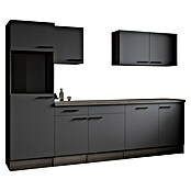 Respekta Olivia Küchenleerblock (Breite: 280 cm, Artisan Eiche Nachbildung Grau, Ohne Elektrogeräte, Schwarze Griffe) | BAUHAUS