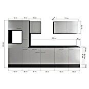 Respekta Olivia Küchenleerblock (Breite: 310 cm, Grau, Ohne Elektrogeräte, Silberne Griffe) | BAUHAUS