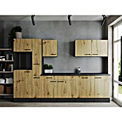 Respekta Olivia Küchenleerblock (Breite: 310 cm, Artisan Eiche Nachbildung, Ohne Elektrogeräte, Schwarze Griffe) | BAUHAUS