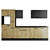 Respekta Olivia Küchenleerblock (Breite: 310 cm, Artisan Eiche Nachbildung/Grau, Ohne Elektrogeräte, Schwarze Griffe) | BAUHAUS