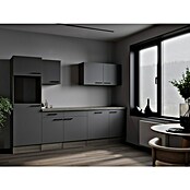 Respekta Olivia Küchenleerblock (Breite: 280 cm, Artisan Eiche Nachbildung Grau, Ohne Elektrogeräte, Schwarze Griffe) | BAUHAUS