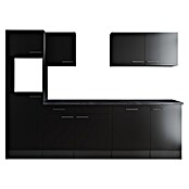 Respekta Olivia Küchenleerblock (Breite: 280 cm, Schwarz, Ohne Elektrogeräte, Silberne Griffe) | BAUHAUS